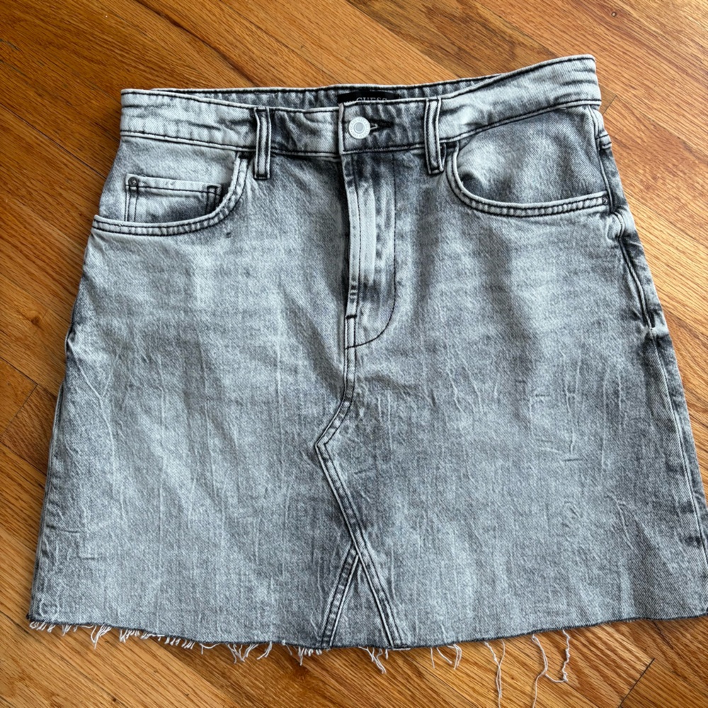 Guess Gray Denim Skirt